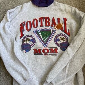 VINTAGE Gray Football Mom Sweatshirt